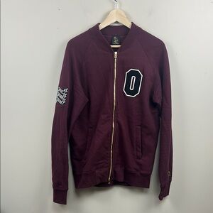 🎀OVO Maroon Zip-Up Jacket with Patch MEDIUM